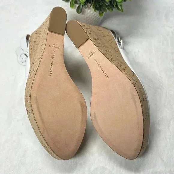 Veronica Beard SZ 11 White Dalí Peep toe Wedges Platform - Picture 8 of 10